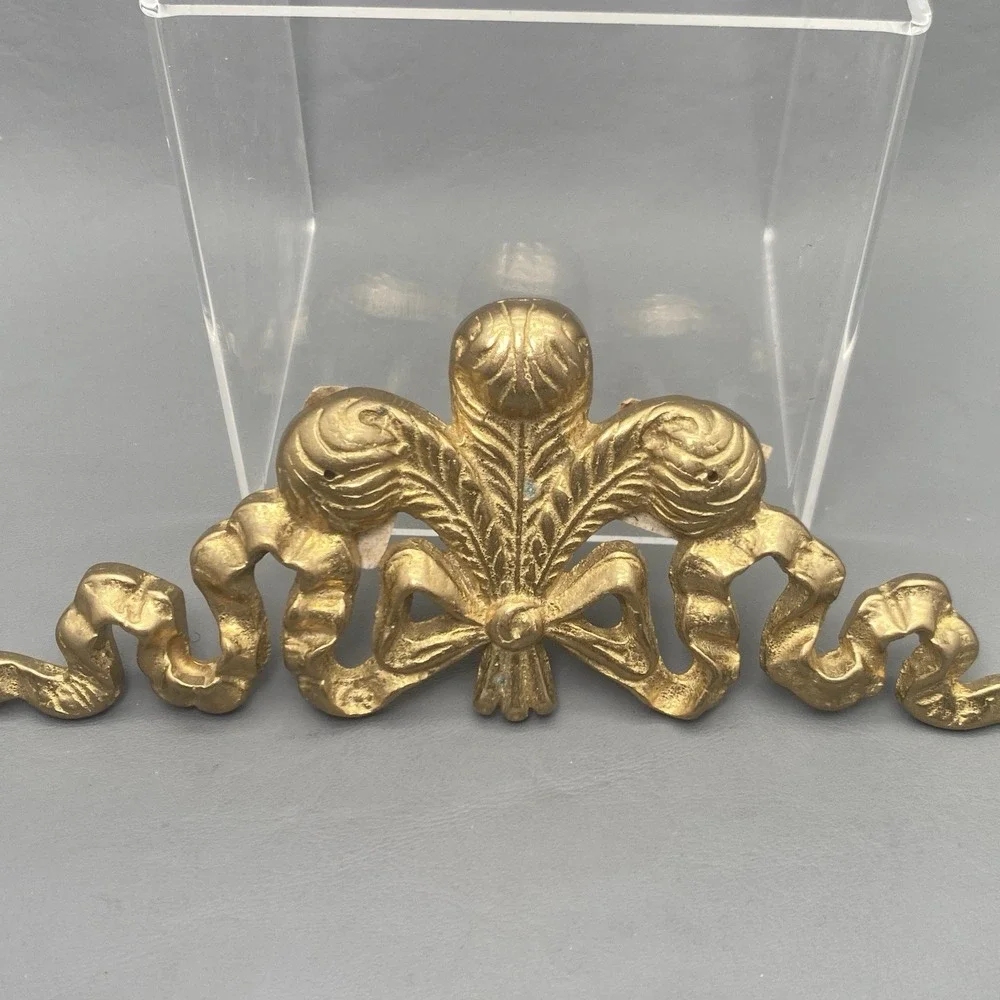 Vintage Solid Brass Bow Swag Wall Hanger